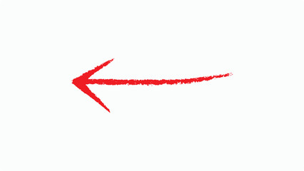 Sketch pencil texture line scribble red arrow icon. Hand-drawn red arrow.  Vector illustration isolated in white background .EPS 10