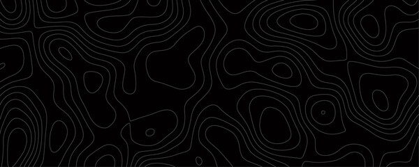 Wavy Line Terrain Map in an Abstract Style Highlighting Geographic Relief and Contour Shapes
