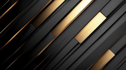 Obraz premium Abstract Black and Gold Geometric Background