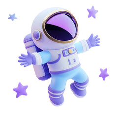 Cute 3d render of a astronaut holding a star