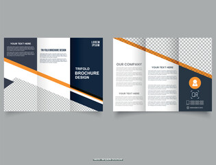 Professional corporate trifold brochure template design. Professional tri-fold brochure vector design.