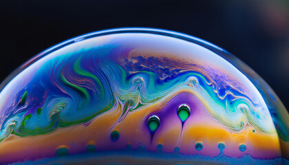 Extreme Close-Up of a Soap Bubble&rsquo;s Surface