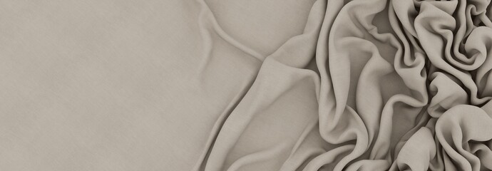 Obraz premium Elegant drapery of delicate beige fabric.