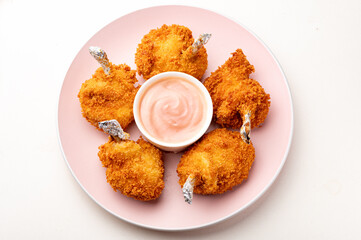Chicken lollipops with ketchup mayo dip