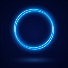 Color circles frame with glitter light effect. A flash flies in a circle in a luminous ring.