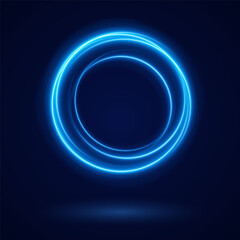 Color circles frame with glitter light effect. A flash flies in a circle in a luminous ring.