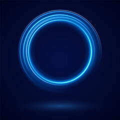 Color circles frame with glitter light effect. A flash flies in a circle in a luminous ring.