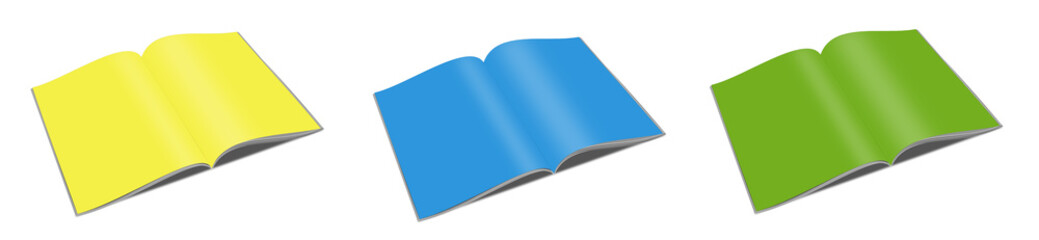 Three magazine blank template color for presentation layouts and design.