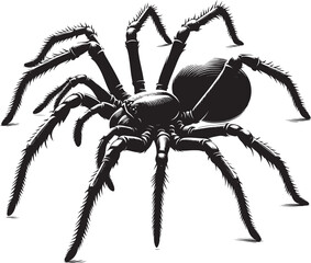 Spider insect Silhouette isolated on a white background Minimalist Spider vector shape