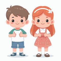 flat illustration of a person character raising a thumbs up