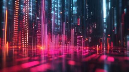 A dramatic stock photo featuring a vibrant and ultrarealistic background of animated finance graphs and data, symbolizing a negative business economy recession