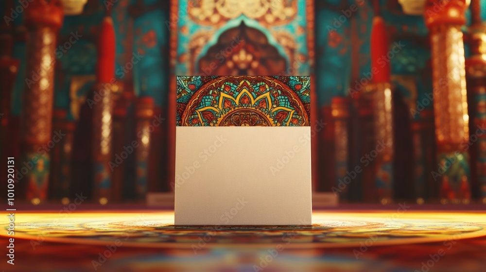 Sticker A decorative box in a vibrant, ornate setting, suggesting cultural significance.