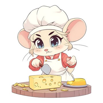 recommend clip art: Cute Mouse Chef Preparing Cheese.