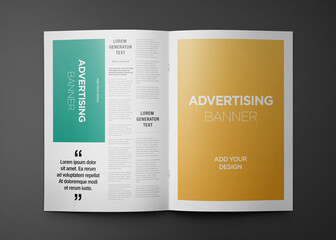 Newspaper Advertising Magazine Brochure Mockup 3D Rendering