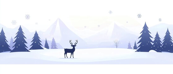 Flat style Merry Christmas and Happy New Year 2025 banner featuring bold colors