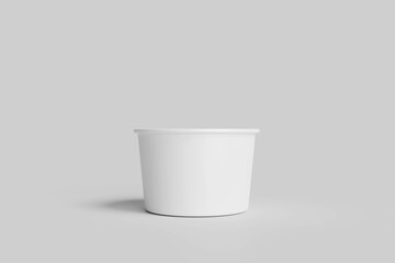White ice cream paper cup mockup on Grey Background