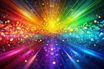 Obraz premium A bright, contemporary abstract rainbow background with enchanting colorful particles, ideal for graphic design and inspiring creativity in various artistic projects and endeavors.