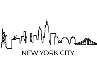 Obraz premium Black and White City Skyline Silhouettes for Design Inspiration