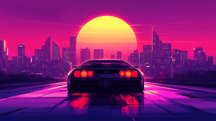 synthwave car