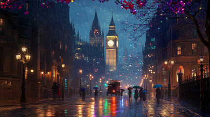 victoria london street at night