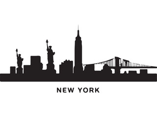 Obraz premium Black and White City Skyline Silhouettes for Design Inspiration