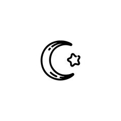 Ramadan Moon and Star Icon - Islamic Symbol for Ramadan and Eid