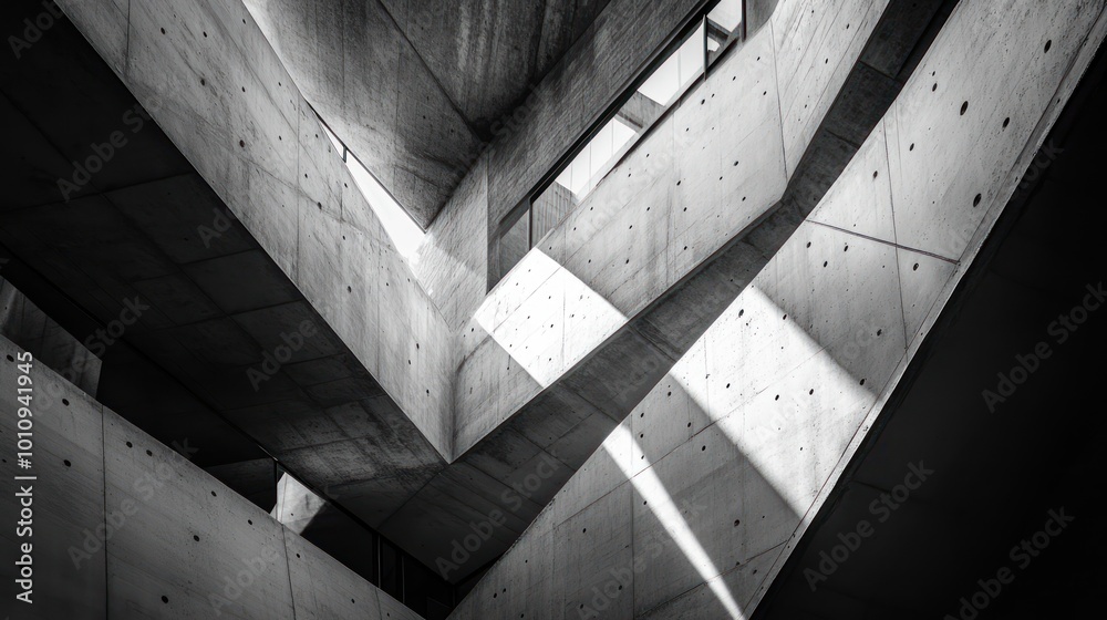 Canvas Prints Abstract architectural design featuring concrete angles and light interplay.