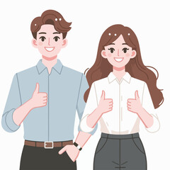 flat illustration of a person character raising a thumbs up