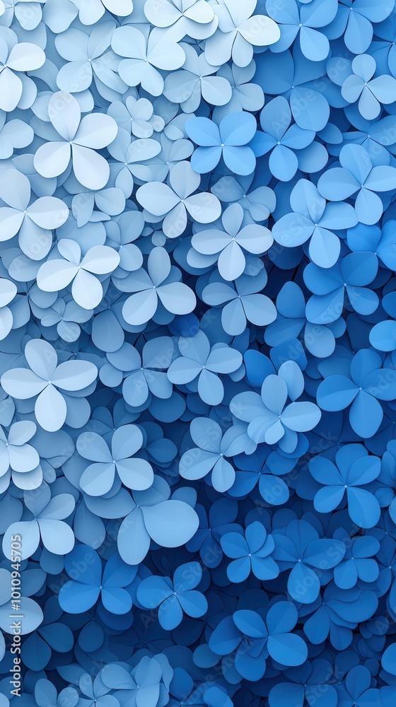 Poster Blue Flower Pattern.