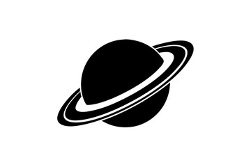 Saturn icon silhouette with Transparent Background Clipart