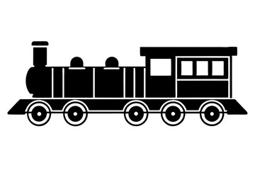 vintage historic train icon with Transparent Background Clipart