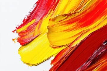 Abstract Painting with Red and Yellow Strokes
