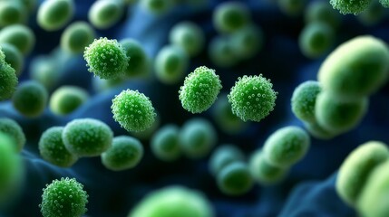 Bacterial chemotaxis in nutrient gradient, directed movement, 3D rendering