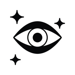 vision glyph icon with white background vector stock illustration
