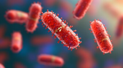 Fototapeta premium Prokaryotic efflux pumps removing antibiotics, survival mechanisms, 3D rendering