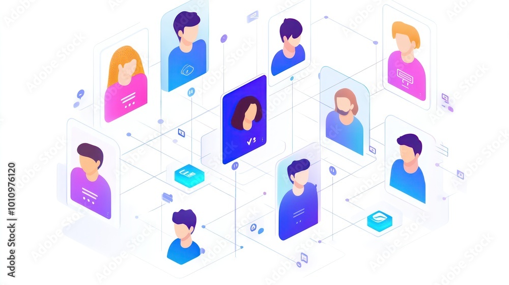 Poster a group of people are connected to each other in a network