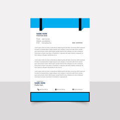 Modern clean letterhead design template with blue color.