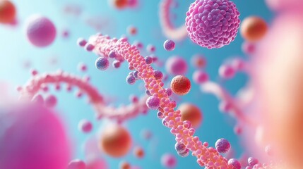 Prokaryotic transformation, uptake of foreign DNA, 3D illustration