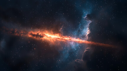 Stunning cosmic nebula illuminated by vibrant colors
