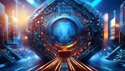 Close-Up Depiction of Tech Trends, Highlighting Emerging Technologies and Innovation