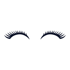 Eyelashes icon vector. Closed eyes illustration sign. Makeup symbol or logo.