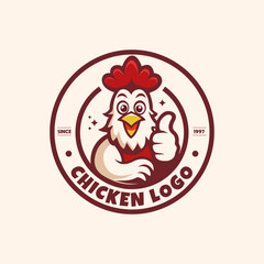 Chicken chef cartoon character food logo