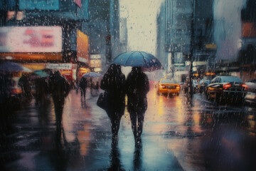 The bittersweet feeling of reminiscing about lost love, in a rain-soaked city