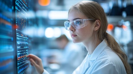 Researchers analyze CRISPR data in a modern laboratory setting during a collaborative study