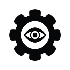 Fototapeta premium setting glyph icon with white background vector stock illustration