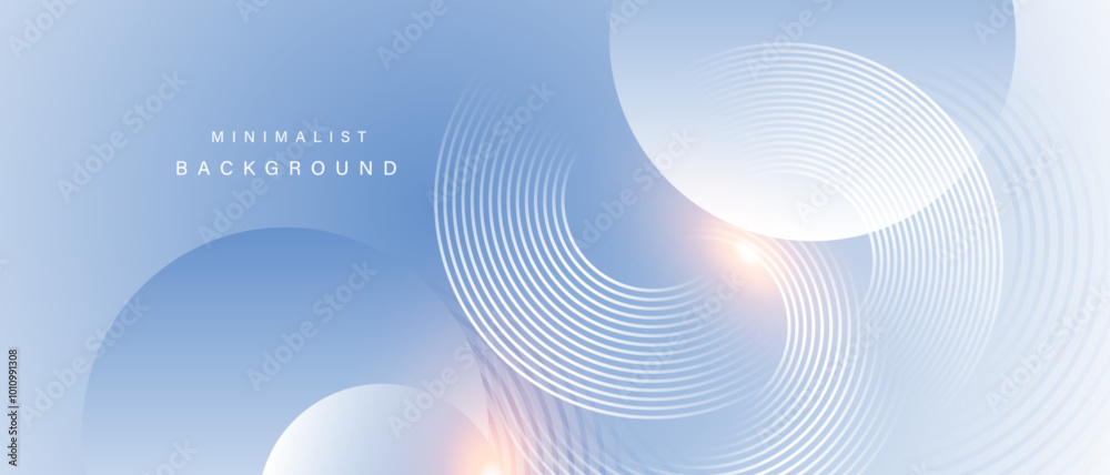 Poster abstract blue modern background with circle elements.