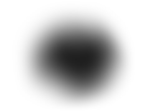 Black gradient shape on transparent background