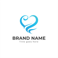 Curved heart logo template