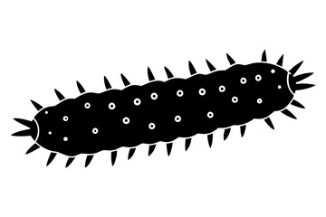 Sea cucumber silhouette. Vector illustration 