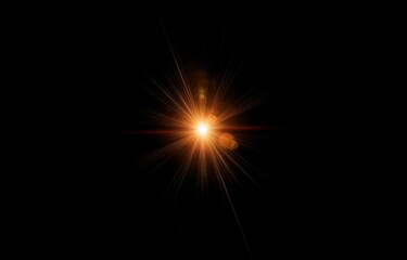 A bright orange sunburst radiating light against a dark background.